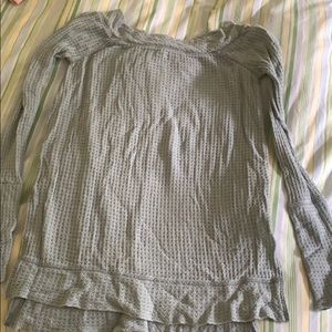 BABY BLUE FREE PEOPLE WAFFLE SWEATER